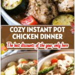 Bowl of homestyle Instant Pot chicken and vegetables served as a comforting healthy dinner.